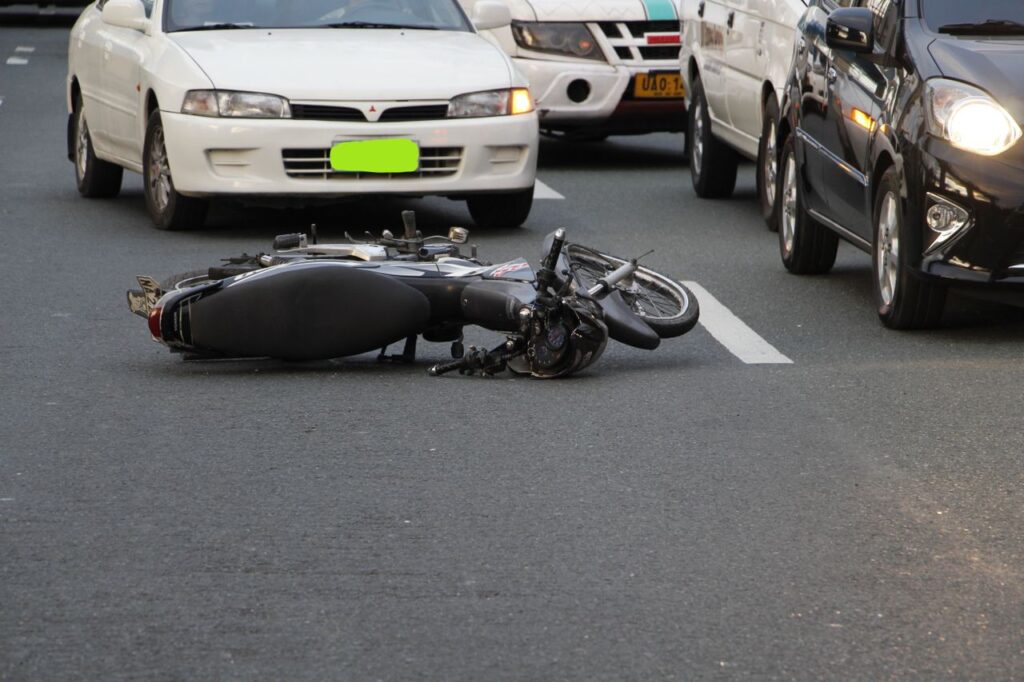 Accidente de moto en plena via
